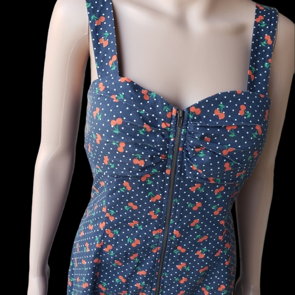 Polka Dot Cherry Summer Dress - Picture 3 of 4